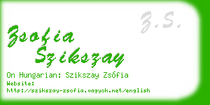 zsofia szikszay business card
