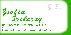 zsofia szikszay business card